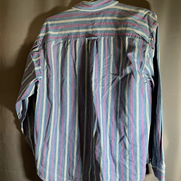 MTO Mens Long sleeve button Up striped casual dress shirt-XL - Picture 6 of 6